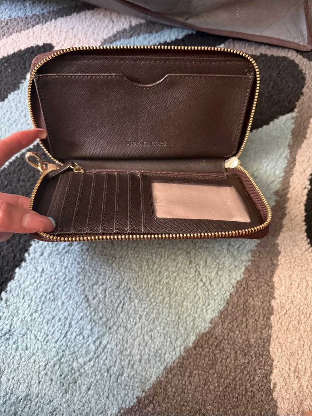 Michael Kors Brown Logo Wristlet Wallet